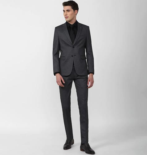 Men Checked Single Breasted Slim Fit Two Piece Suit